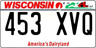 WI license plate 453XVQ