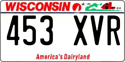 WI license plate 453XVR