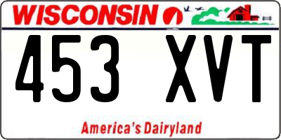 WI license plate 453XVT