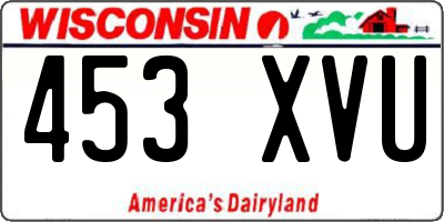 WI license plate 453XVU