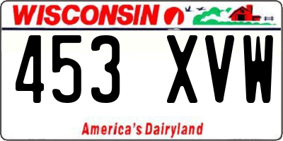WI license plate 453XVW