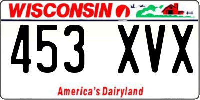 WI license plate 453XVX