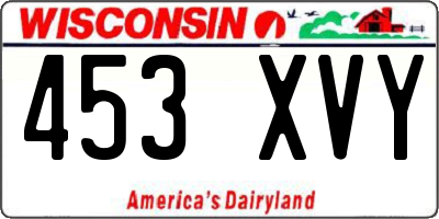 WI license plate 453XVY