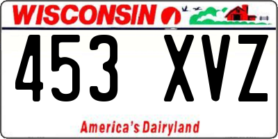 WI license plate 453XVZ