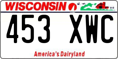 WI license plate 453XWC
