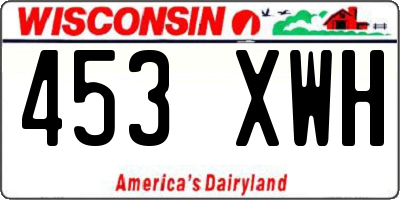 WI license plate 453XWH