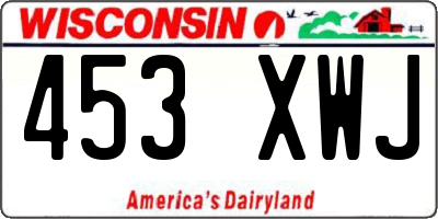 WI license plate 453XWJ