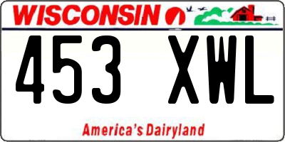 WI license plate 453XWL