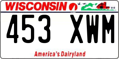 WI license plate 453XWM