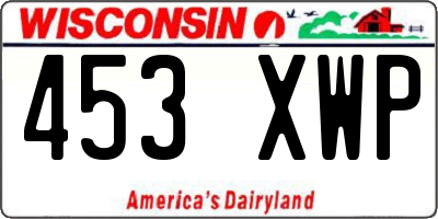 WI license plate 453XWP