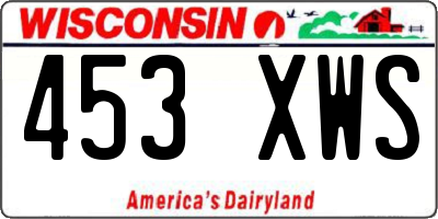 WI license plate 453XWS