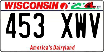 WI license plate 453XWV