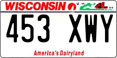 WI license plate 453XWY