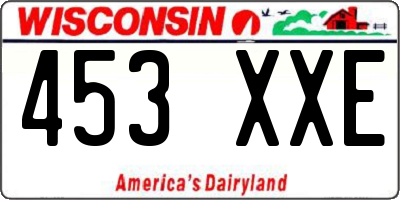 WI license plate 453XXE