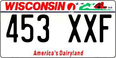 WI license plate 453XXF