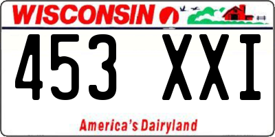 WI license plate 453XXI