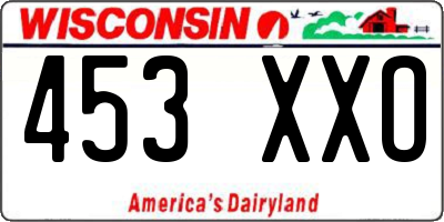 WI license plate 453XXO
