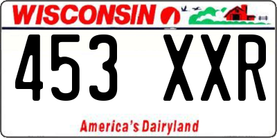 WI license plate 453XXR