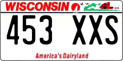WI license plate 453XXS