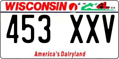 WI license plate 453XXV