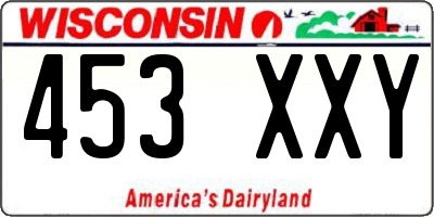 WI license plate 453XXY