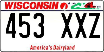 WI license plate 453XXZ