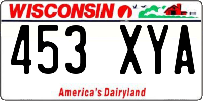 WI license plate 453XYA