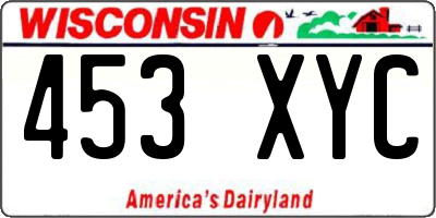 WI license plate 453XYC