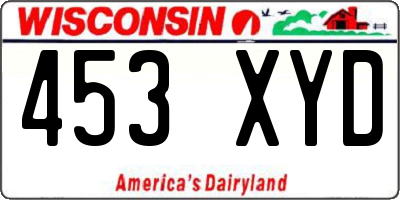 WI license plate 453XYD