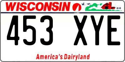 WI license plate 453XYE