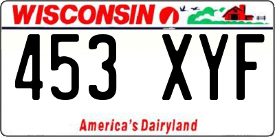 WI license plate 453XYF