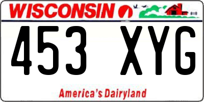 WI license plate 453XYG