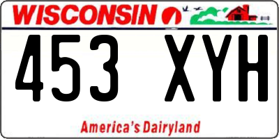 WI license plate 453XYH
