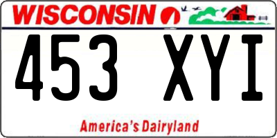 WI license plate 453XYI