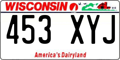 WI license plate 453XYJ