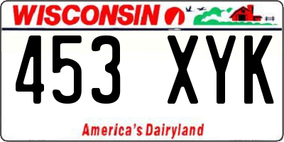 WI license plate 453XYK