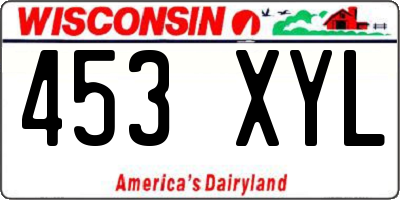WI license plate 453XYL