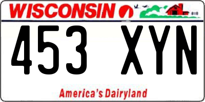 WI license plate 453XYN