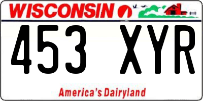 WI license plate 453XYR