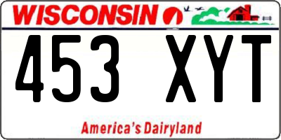 WI license plate 453XYT