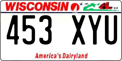 WI license plate 453XYU