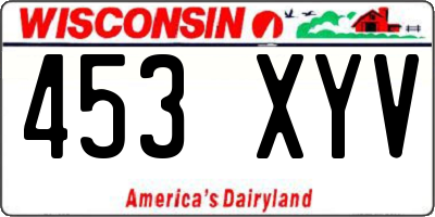 WI license plate 453XYV