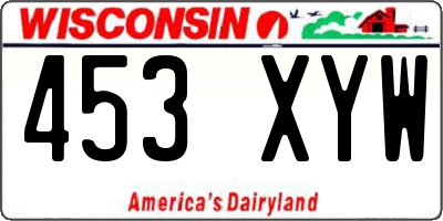 WI license plate 453XYW