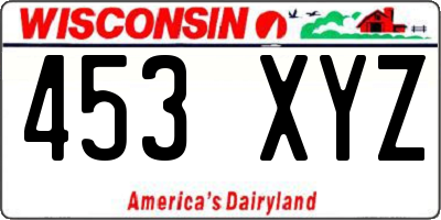 WI license plate 453XYZ