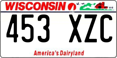 WI license plate 453XZC