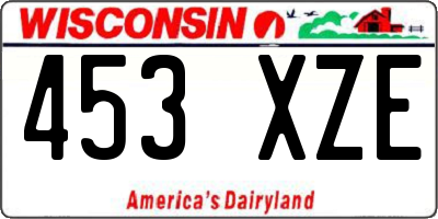 WI license plate 453XZE