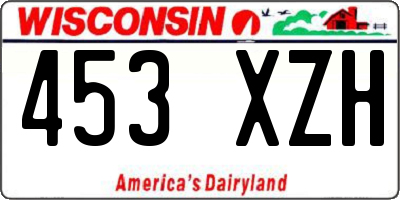 WI license plate 453XZH