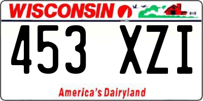 WI license plate 453XZI