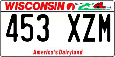 WI license plate 453XZM