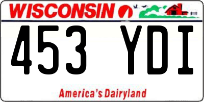 WI license plate 453YDI